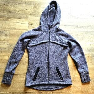 Women's Charcoal Gray Black Zip Up Hoodie With Pockets and Thumb Holes | XS